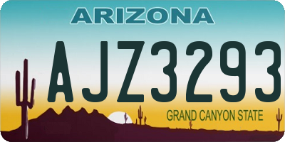 AZ license plate AJZ3293