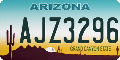 AZ license plate AJZ3296