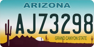 AZ license plate AJZ3298