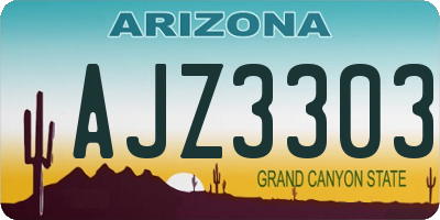 AZ license plate AJZ3303