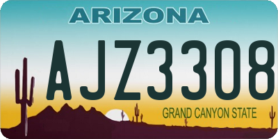 AZ license plate AJZ3308