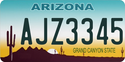 AZ license plate AJZ3345