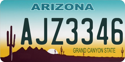 AZ license plate AJZ3346