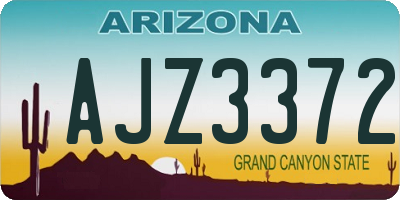 AZ license plate AJZ3372