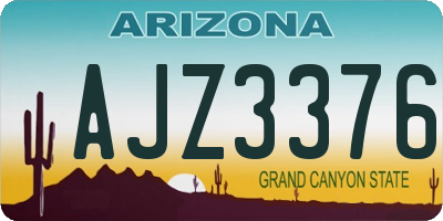 AZ license plate AJZ3376