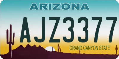 AZ license plate AJZ3377