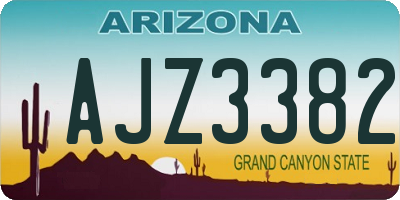 AZ license plate AJZ3382