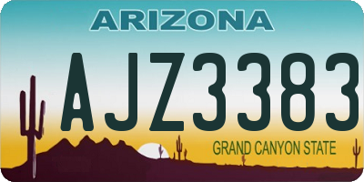 AZ license plate AJZ3383