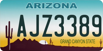 AZ license plate AJZ3389