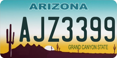 AZ license plate AJZ3399