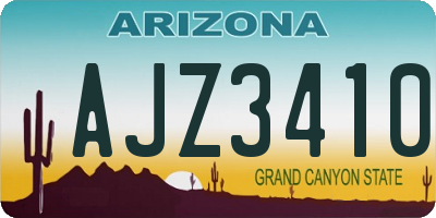 AZ license plate AJZ3410