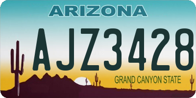 AZ license plate AJZ3428