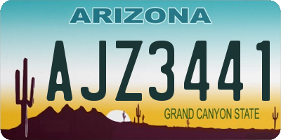 AZ license plate AJZ3441