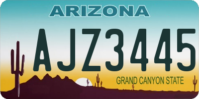 AZ license plate AJZ3445