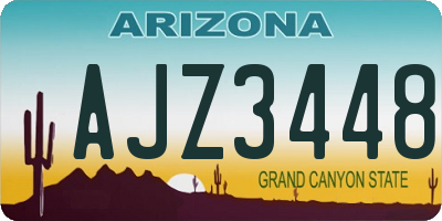 AZ license plate AJZ3448