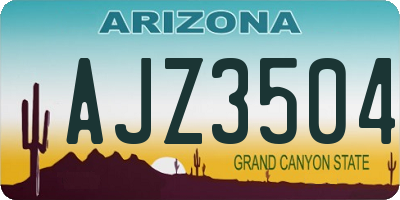 AZ license plate AJZ3504