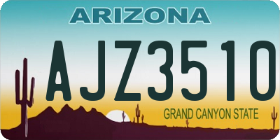 AZ license plate AJZ3510