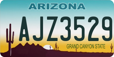 AZ license plate AJZ3529