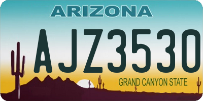 AZ license plate AJZ3530