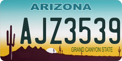 AZ license plate AJZ3539