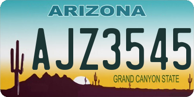 AZ license plate AJZ3545