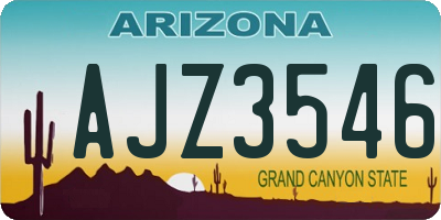 AZ license plate AJZ3546
