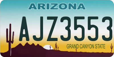 AZ license plate AJZ3553