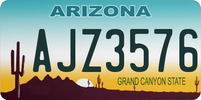 AZ license plate AJZ3576