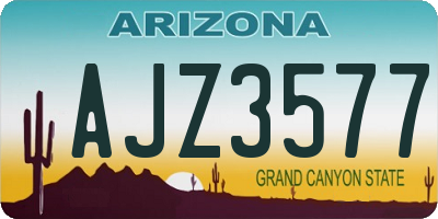 AZ license plate AJZ3577