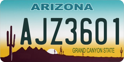 AZ license plate AJZ3601