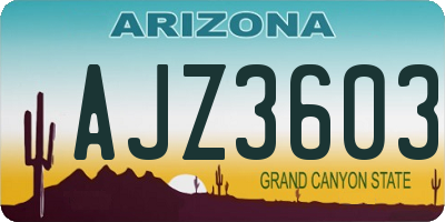 AZ license plate AJZ3603