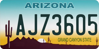 AZ license plate AJZ3605