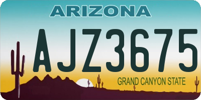 AZ license plate AJZ3675