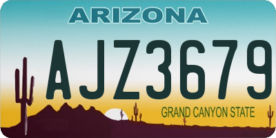 AZ license plate AJZ3679