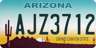 AZ license plate AJZ3712