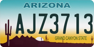 AZ license plate AJZ3713