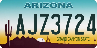 AZ license plate AJZ3724