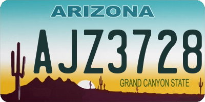 AZ license plate AJZ3728
