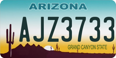 AZ license plate AJZ3733