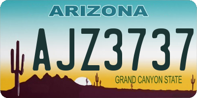 AZ license plate AJZ3737