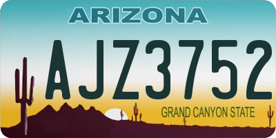 AZ license plate AJZ3752