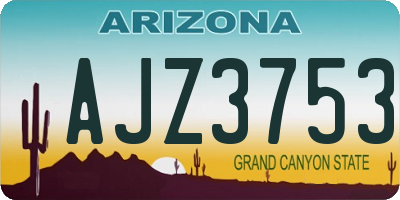 AZ license plate AJZ3753