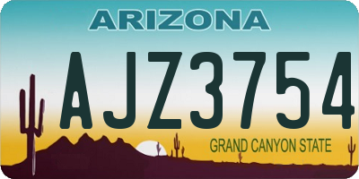 AZ license plate AJZ3754