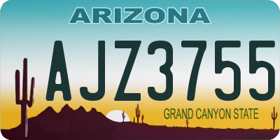 AZ license plate AJZ3755