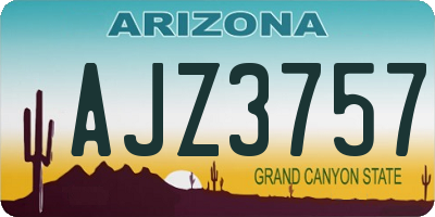 AZ license plate AJZ3757