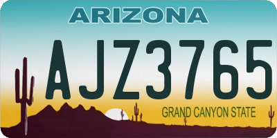 AZ license plate AJZ3765