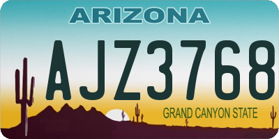 AZ license plate AJZ3768