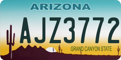 AZ license plate AJZ3772