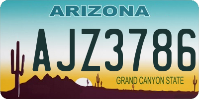 AZ license plate AJZ3786