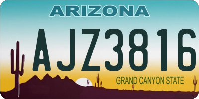 AZ license plate AJZ3816